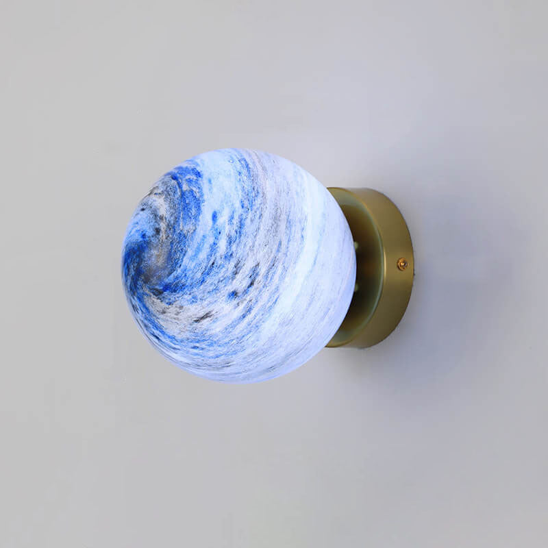Applique murale à une lumière avec orbe en verre créatif nordique 