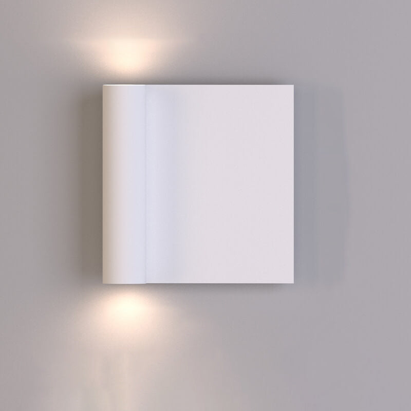 Moderne, minimalistische, quadratische, nach oben und unten beleuchtete LED-Wandleuchte