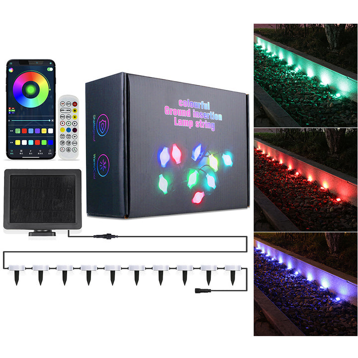 Moderne minimalistische Solar-Lichterkette mit App, Bluetooth, LED und wasserdicht für Garten, Rasen und den Außenbereich 
