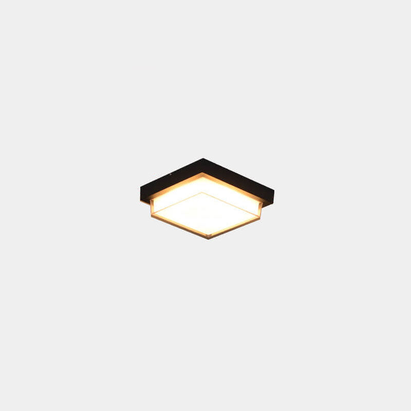 Modern Minimalist Square Aluminum Acrylic Induction LED Flush Mount Ceiling Light For Outdoor