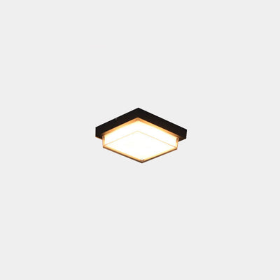 Modern Outdoor Square Aluminum Acrylic Induction LED Flush Mount Ceiling Light