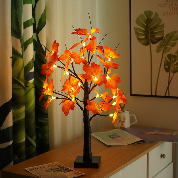 Halloween Tree Light Pumpkin Bats Simulation Tree Light USB Battery Decoration Table Lamp