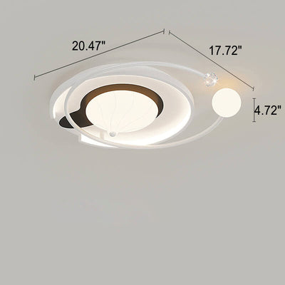 Nordic  Creative Geometric Round Iron LED Flush Mount Ceiling Light