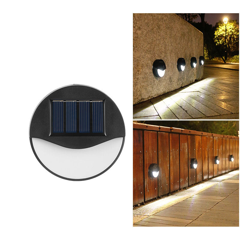 Modern Minimalist Round Square LED Outdoor Solar Waterproof Patio Step Light For Outdoor Patio