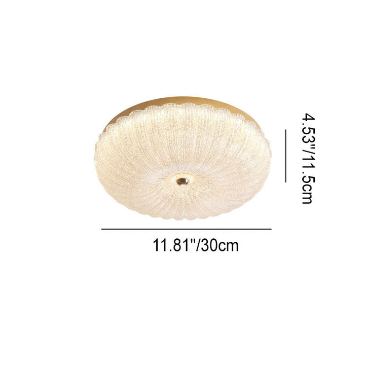Moderne Luxus Edelstahl Glas Kupfer Runde LED-Halbeinbau-Deckenleuchte 
