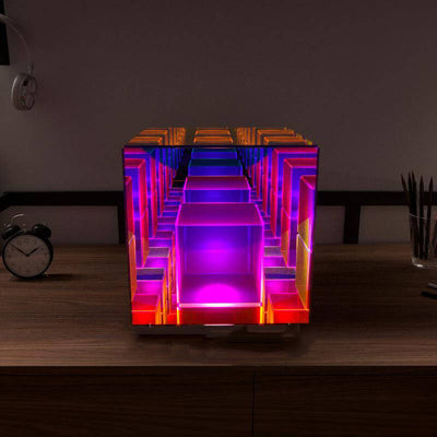 Modern Acrylic RGB Line Rubik's Cube LED Table Lamp