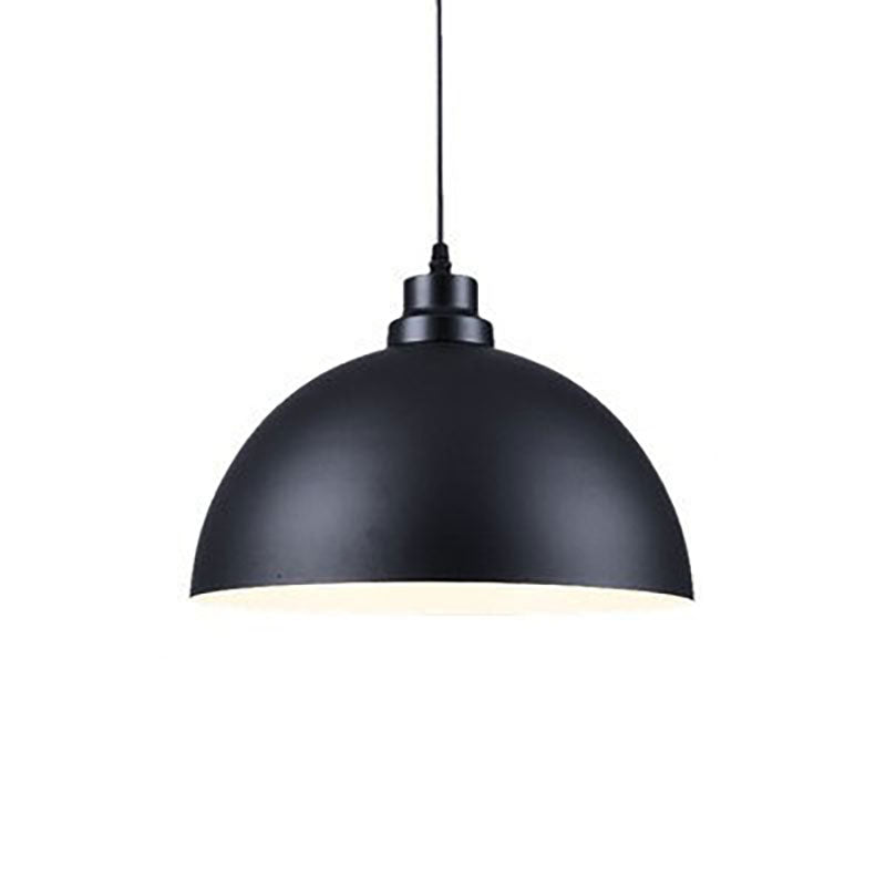 Luminaire suspendu industriel simple à 1 lumière avec couvercle en forme de dôme en fer 