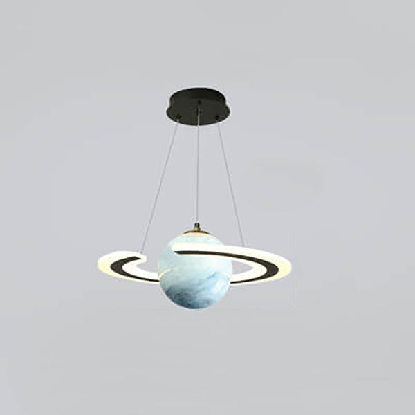 Moderne Kreativraum Planet Kreis Kinder LED Kronleuchter 