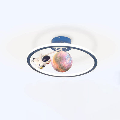 Cartoon Unicorn Planet Astronaut LED-Deckenleuchte mit halbbündiger Montage 