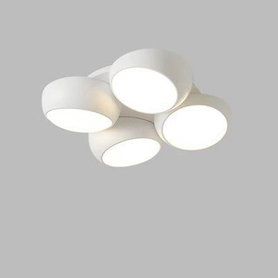 Plafonnier semi-encastré à LED rond en plastique et fer minimaliste moderne scandinave 