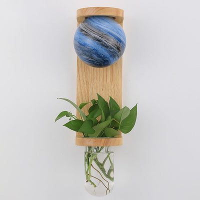 Applique murale 1-lumière Nordic Glass Planet Log Base Plant 