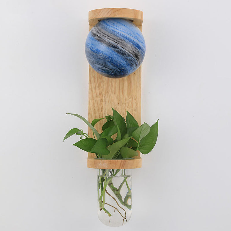 Applique murale 1-lumière Nordic Glass Planet Log Base Plant 