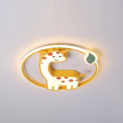 Cartoon Creative Giraffe Acrylic LED Flush Mount Ceiling Light