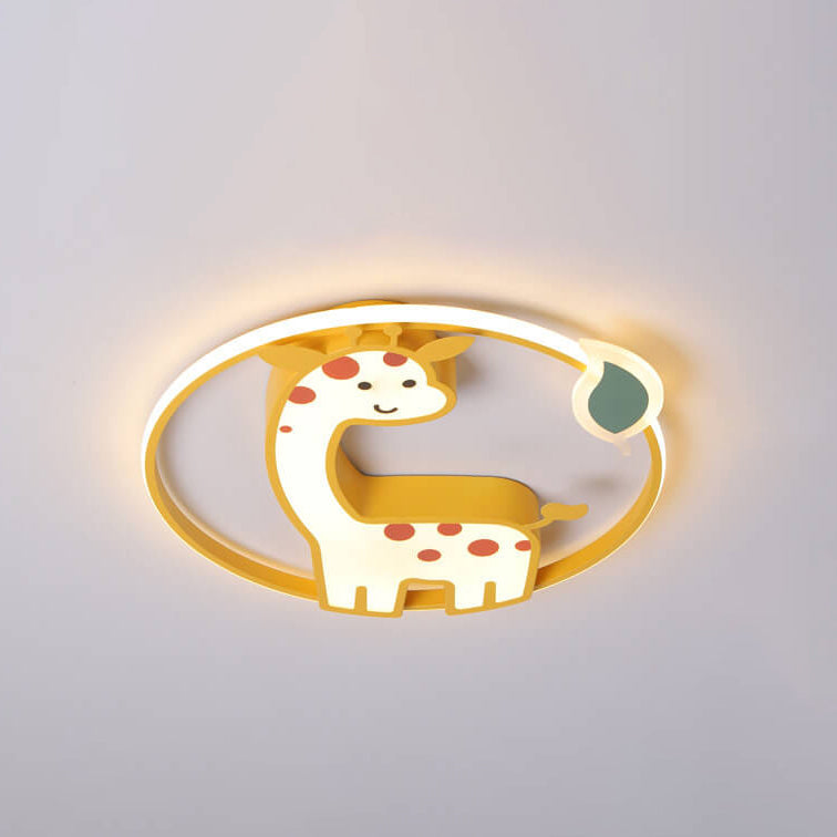 Cartoon Creative Giraffe Acrylic LED Flush Mount Ceiling Light