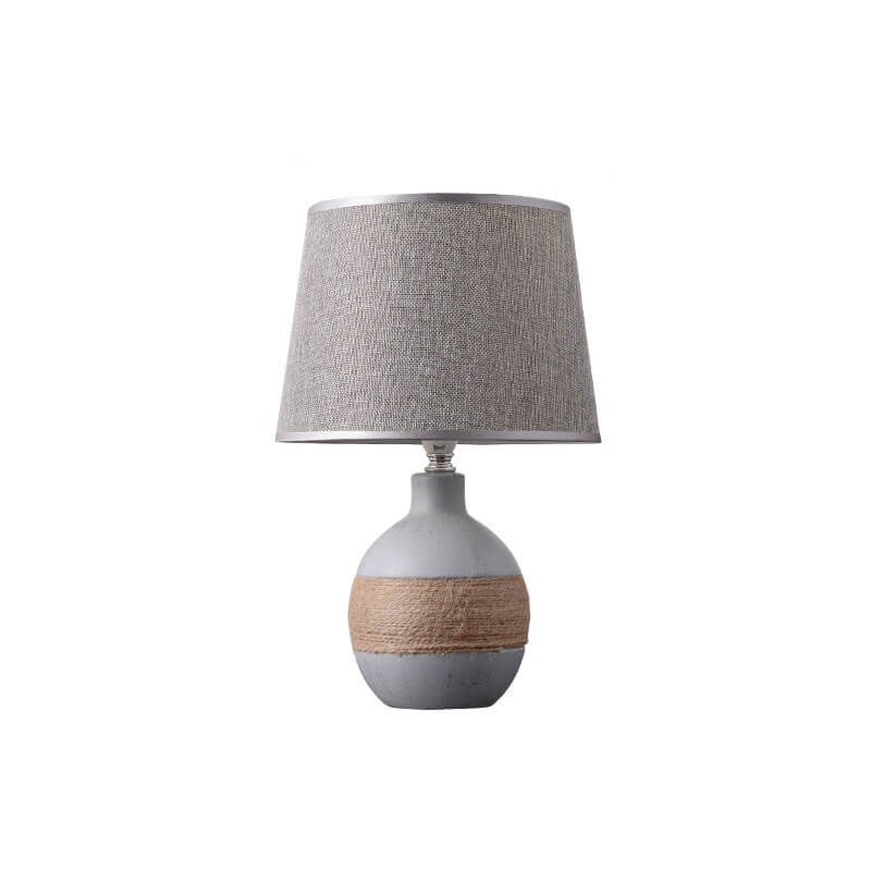 Nordic Vintage Stoff Keramik Glasbasis 1-Licht Tischlampe 