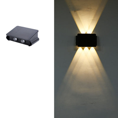 Einfache, helle, geometrische, quadratische, wasserdichte LED-Wandleuchte für den Außenbereich 