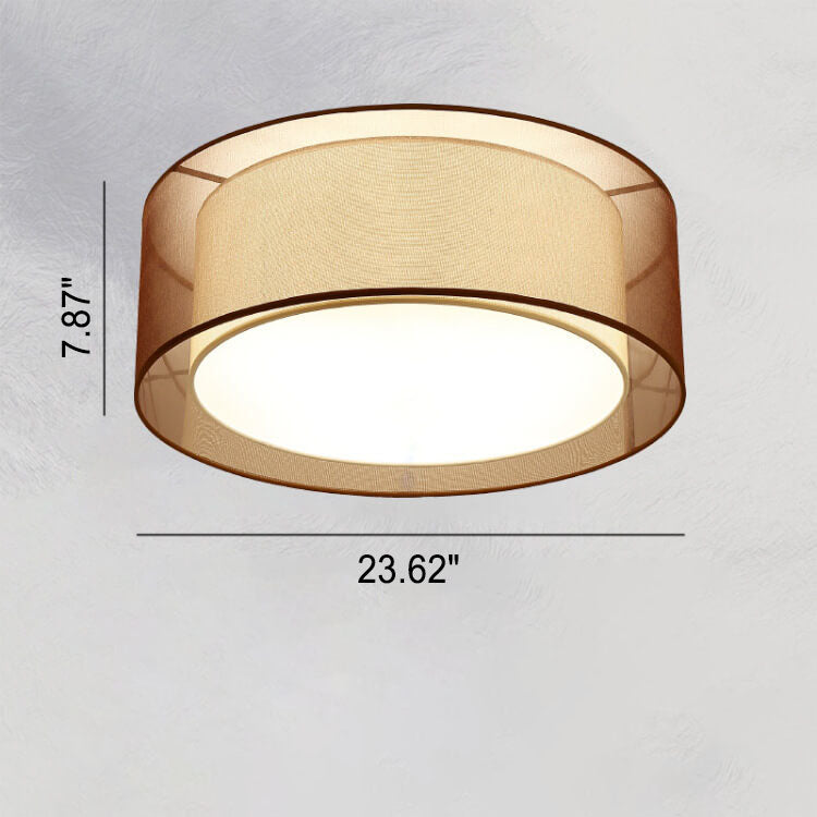 Luz de techo empotrada moderna china de tela redonda cuadrada de 3/5 luces 