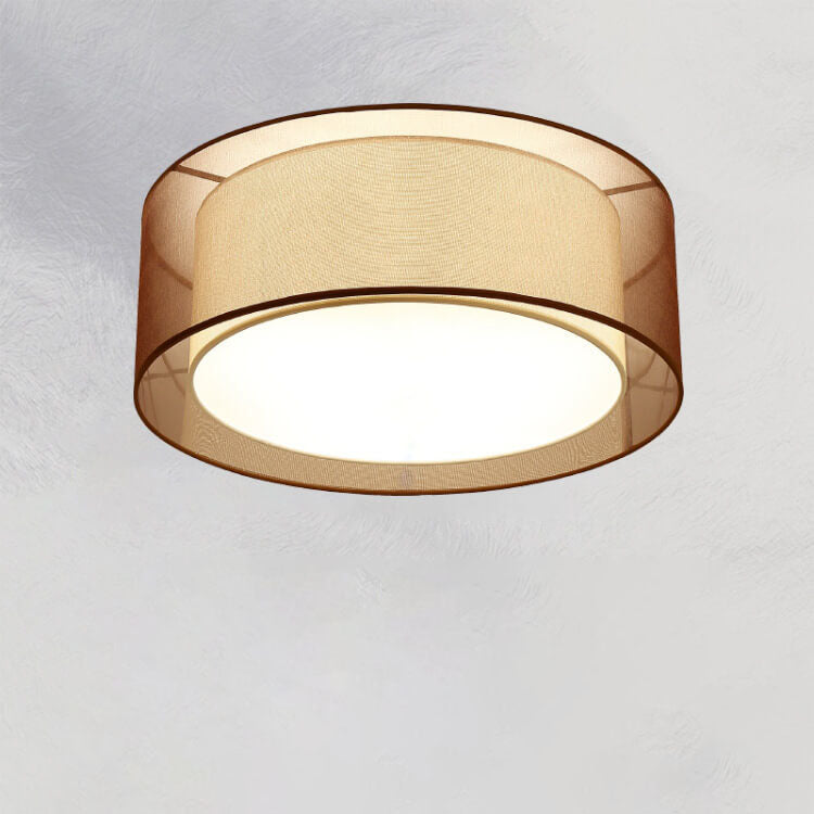 Luz de techo empotrada moderna china de tela redonda cuadrada de 3/5 luces 