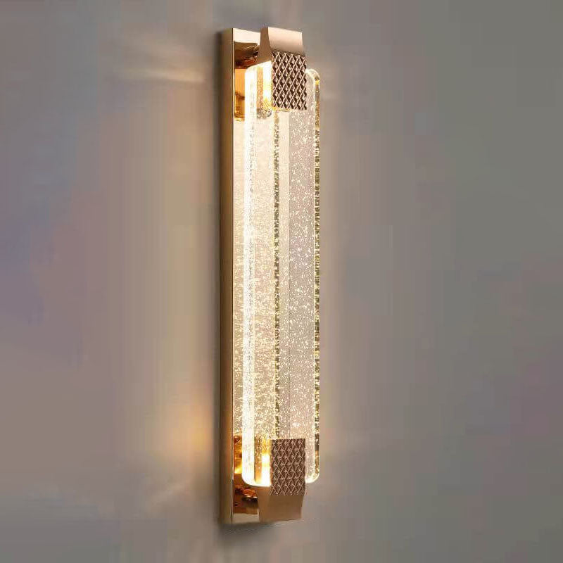 Light Luxury Gold Bubble Crystal Rectangular LED Wall Sconce Lamp