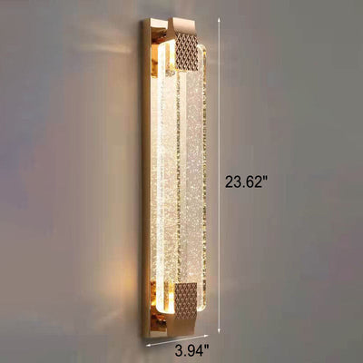 Light Luxury Gold Bubble Crystal Rectangular LED Wall Sconce Lamp