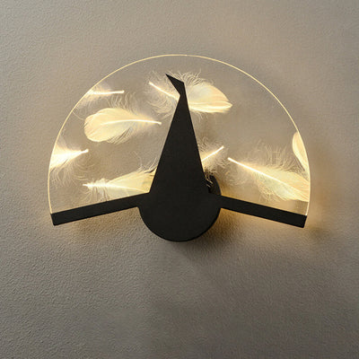 Light Luxury Feather Effect Acrylic Geometric LED Wall Sconce Lamp