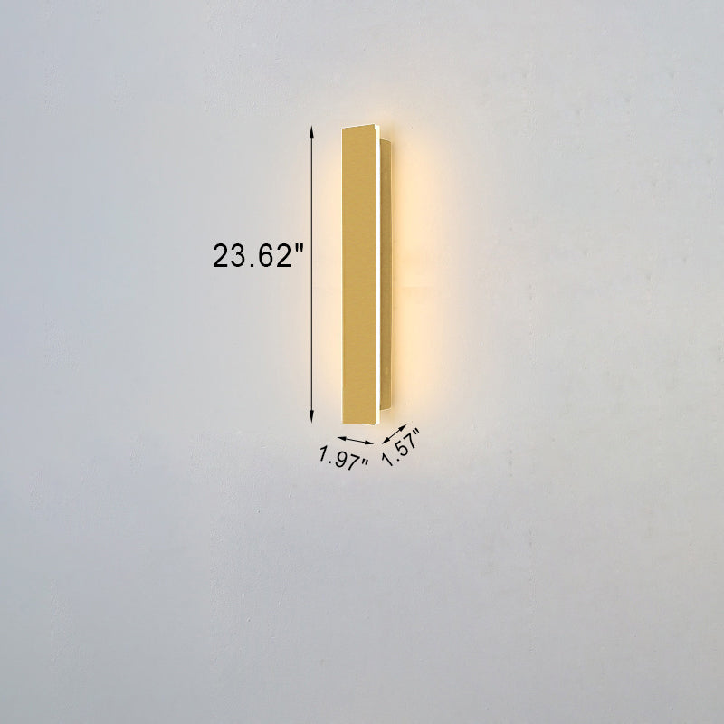 Outdoor Modern Simple Gold Long Strip Acrylic Iron Waterproof LED Wall Sconce Lamp
