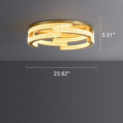 Modern Acrylic 3D Diamond Pattern Design LED Flush Mount Light