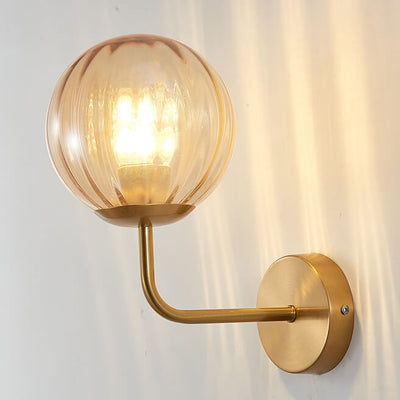 Modern Luxury Round Ball Iron Glass 1-Light Wall Sconce Lamp