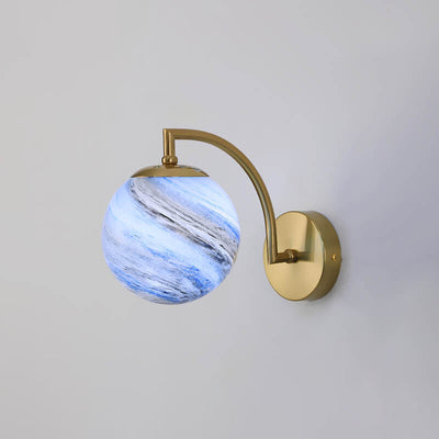 Nordic Creative Planet Glass Iron 1-Light Wall Sconce Lamp