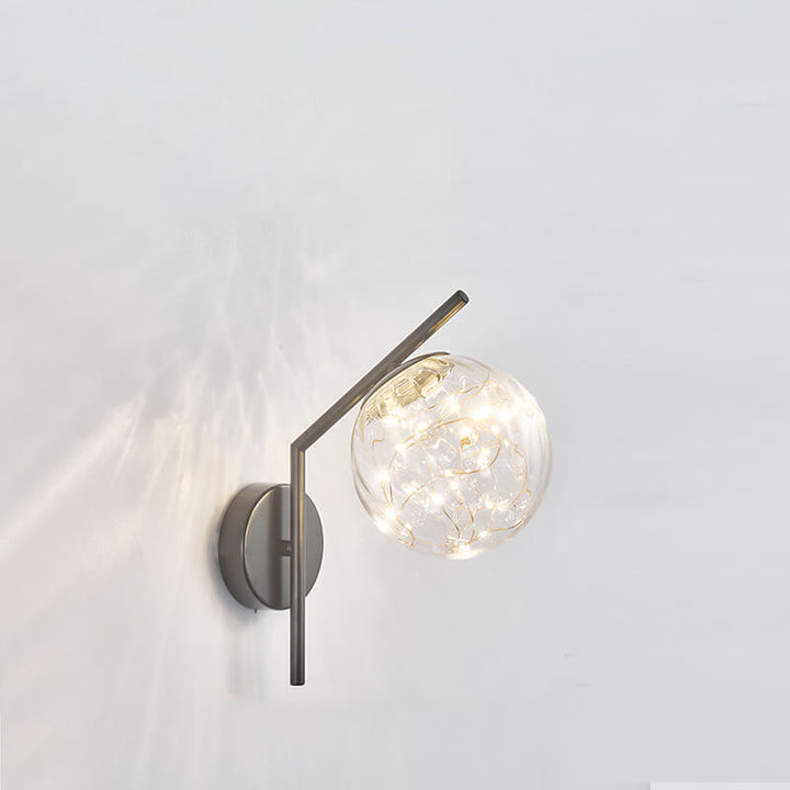 Traditionelle europäische Wandleuchte mit vollem Stern aus Eisen und Glas mit LED-Lichtkugel für Wohnzimmer und Schlafzimmer 