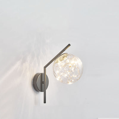Applique murale LED créative européenne avec boule de verre pleine étoile 