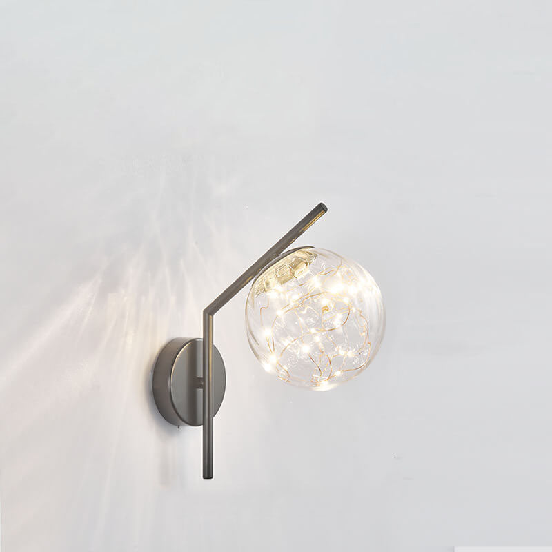 Applique murale LED créative européenne avec boule de verre pleine étoile 