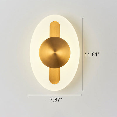 Modern Minimalist Square Oval Geometric Acrylic Stainless Steel LED Wall Sconce Lamp