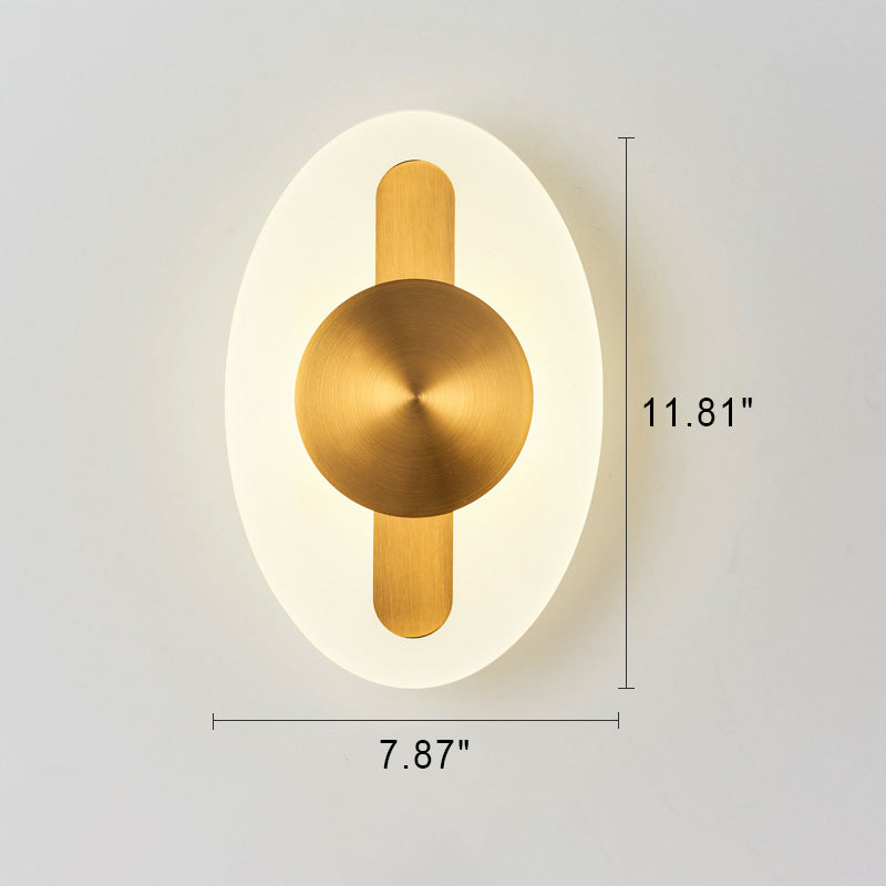 Modern Minimalist Square Oval Geometric Acrylic Stainless Steel LED Wall Sconce Lamp