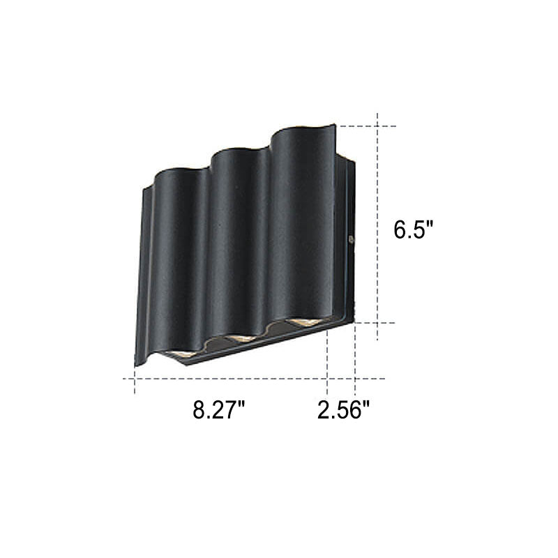 Lámpara Apliqué de Pared Exterior LED Impermeable de Aluminio de Ola Moderna 