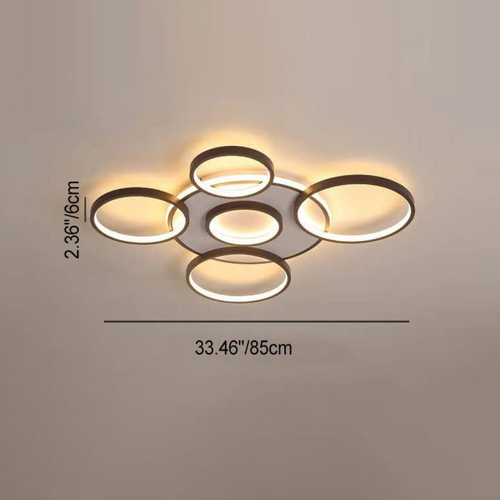 Moderne minimalistische runde Kombinations-Hardware-Eisen-LED-Deckenleuchte zur flachen Montage für das Wohnzimmer 