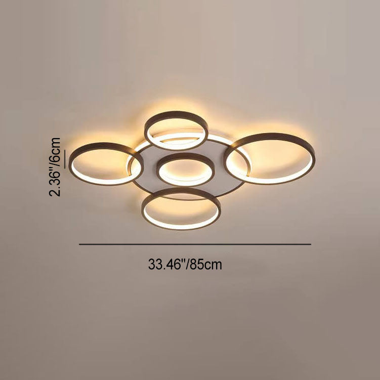Modern Light Luxury Circular Combination Aluminum LED Flush Mount Ceiling Light