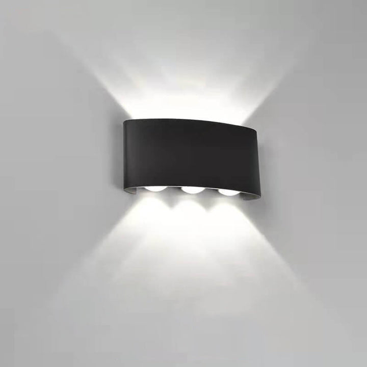 Applique murale moderne extérieure à arc vers le haut et vers le bas LED étanche 