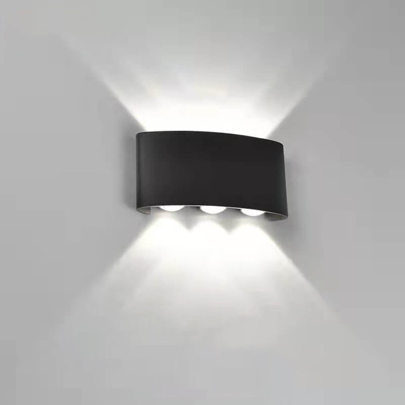 Applique murale moderne extérieure à arc vers le haut et vers le bas LED étanche 