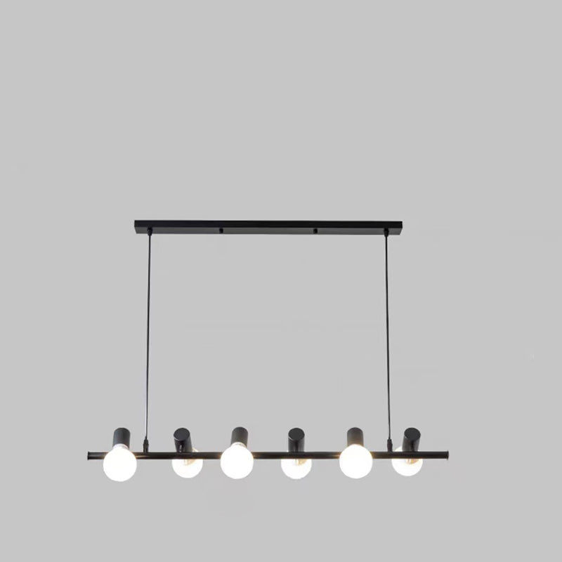 Contemporary Retro Hardware Linear Frame Glass Shade 6/8/10-Light Island Light Chandelier For Dining Room