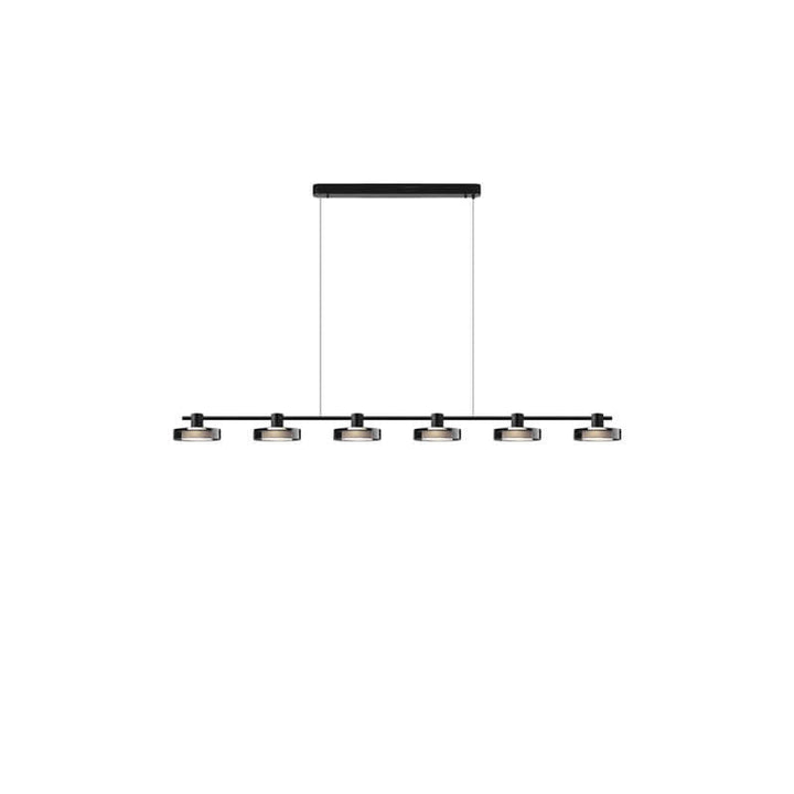 Nordic Minimalist Solid Color Black Stainless Steel Acrylic Glass LED Island Light Chandelier