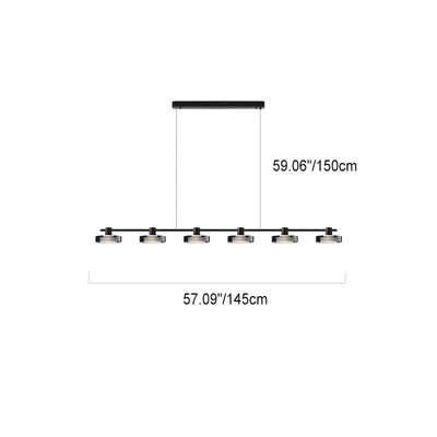 Nordic Minimalist Einfarbig Schwarz Edelstahl Acrylglas LED Insel Licht Kronleuchter 