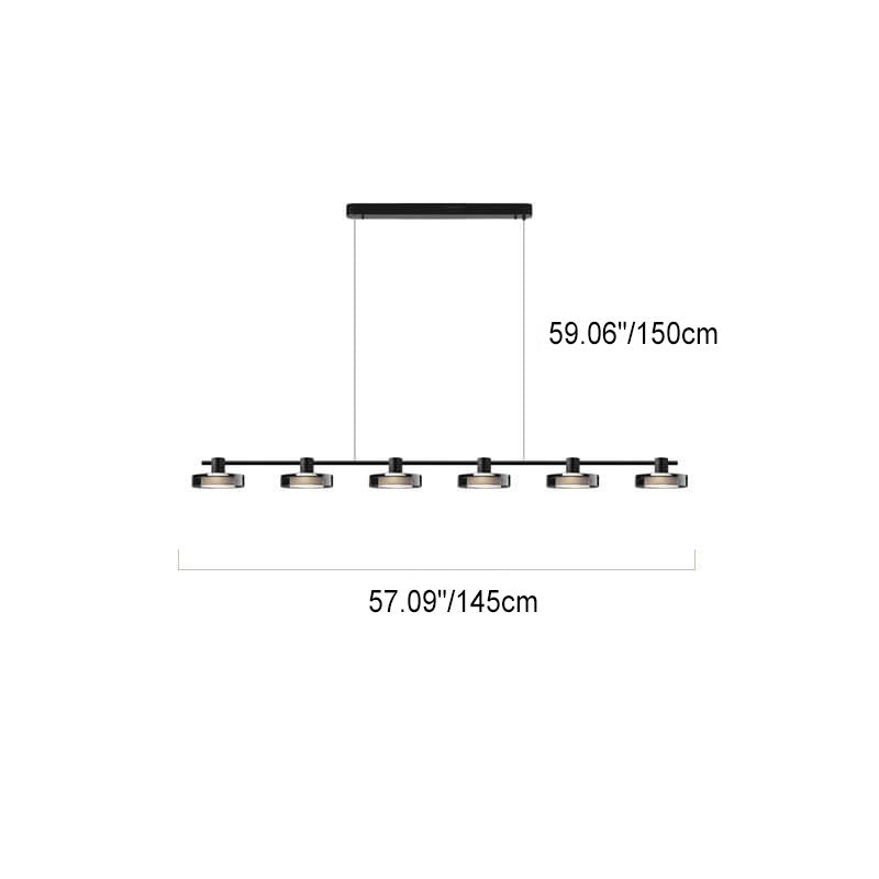Nordic Minimalist Einfarbig Schwarz Edelstahl Acrylglas LED Insel Licht Kronleuchter 