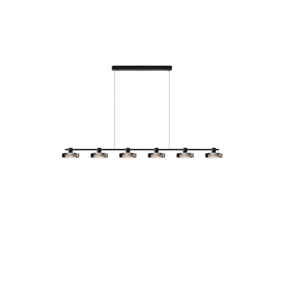 Nordic Minimalist Einfarbig Schwarz Edelstahl Acrylglas LED Insel Licht Kronleuchter 