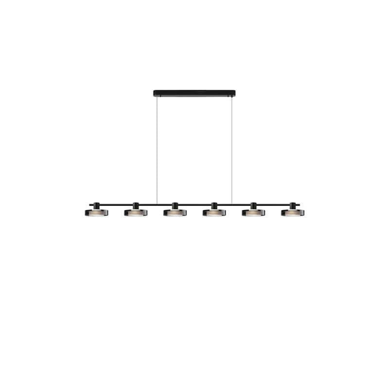 Nordic Minimalist Einfarbig Schwarz Edelstahl Acrylglas LED Insel Licht Kronleuchter 