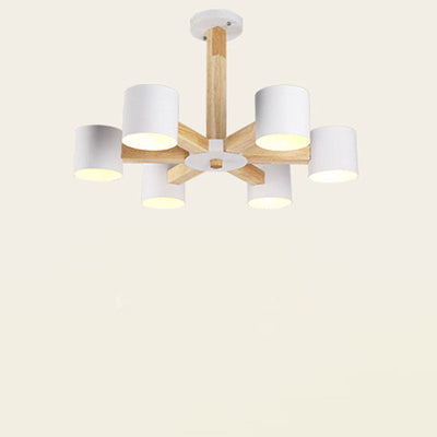 Scandinavian Minimalist Log 3/6/8-Light Island Light Chandelier