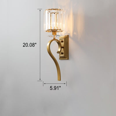 European Light Luxury Hardware Glass 1-Light Wall Sconce Lamp