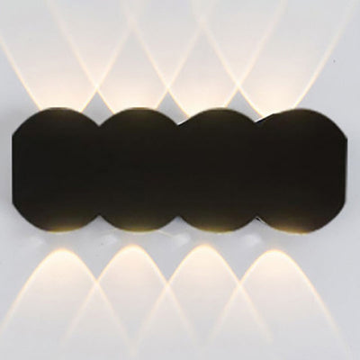 Modern Outdoor Round Geometric Up and Down Luminous Waterproof LED Wall Sconce Lamp