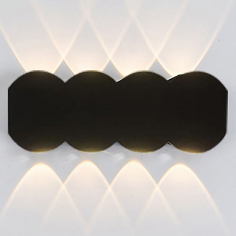 Modern Outdoor Round Geometric Up and Down Luminous Waterproof LED Wall Sconce Lamp