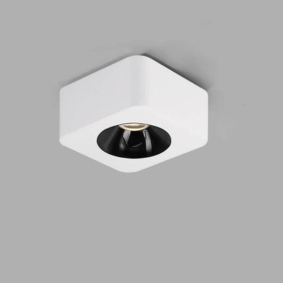 Modern Minimalist Solid Color Square Aluminum LED Spotlight Flush Mount Ceiling Light